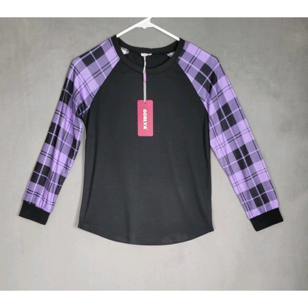 GORLYA Girls Long Sleeve Top Raglan Patchwork Tunic Casual Loose T-Shirt 12Years